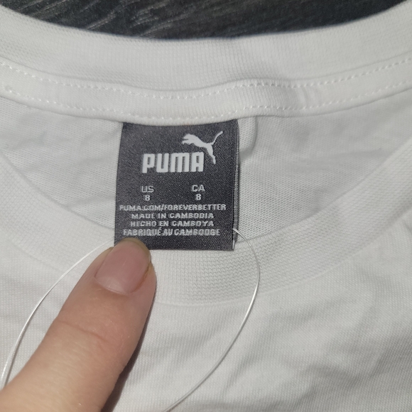 Girls Puma Outfit Set Size 8 Pink Leggings White Logo Tee Athletic - Picture 4 of 5